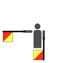 Letter B (Flag Semaphore)