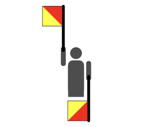 Letter D (Flag Semaphore)