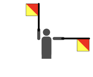 Letter J (Flag Semaphore)