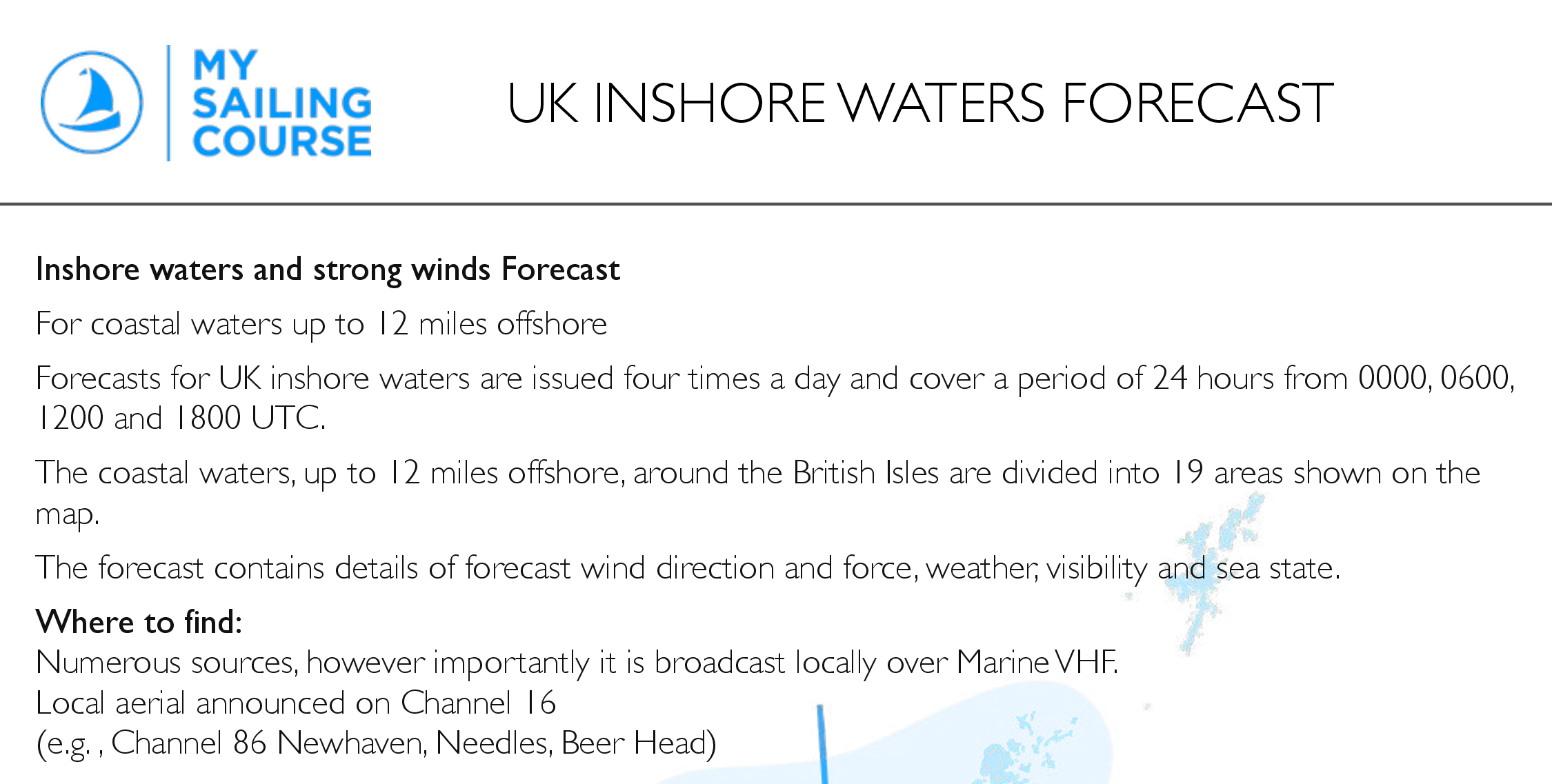 Limited preview of UK Inshore Waters Forecast